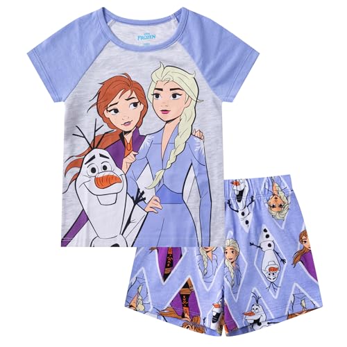 Ensemble t-shirt et short Disney Frozen Elsa pour fille violet et gris
