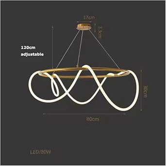 Modern Creative Designer Chandelier Lighting Suspension Luminaire for Living Room Dining Table Light Lines Lighting,Modern Lighting 1(Warm Light,D80cm)