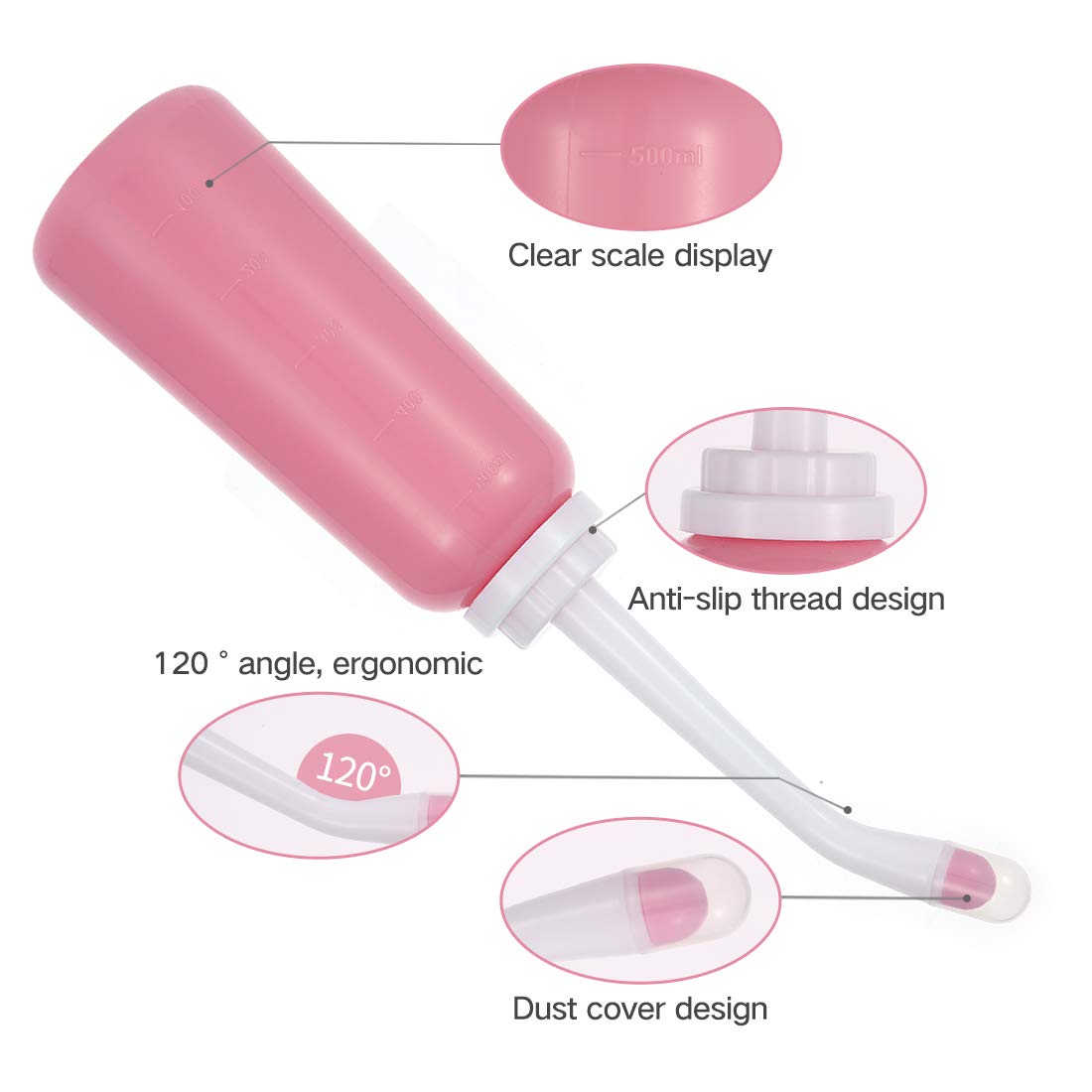 Peri Bottle Postpartum 17oz Portable Travel Bidet Leakproof Perineal Irrigation Spray Bottle for Surgical Recovery, The Elders, Travel, Save Toilet Paper