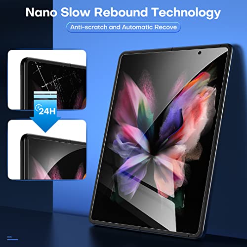 Tocol [6 Items Designed For Samsung Galaxy Z Fold 3 5G- 2 Pack Front Tempered Glass Screen Protector + 2 Pack Inside Tpu Screen Protector + 2 Pack Tempered Glass Camera Lens Protector, Bubble Free #TOP4