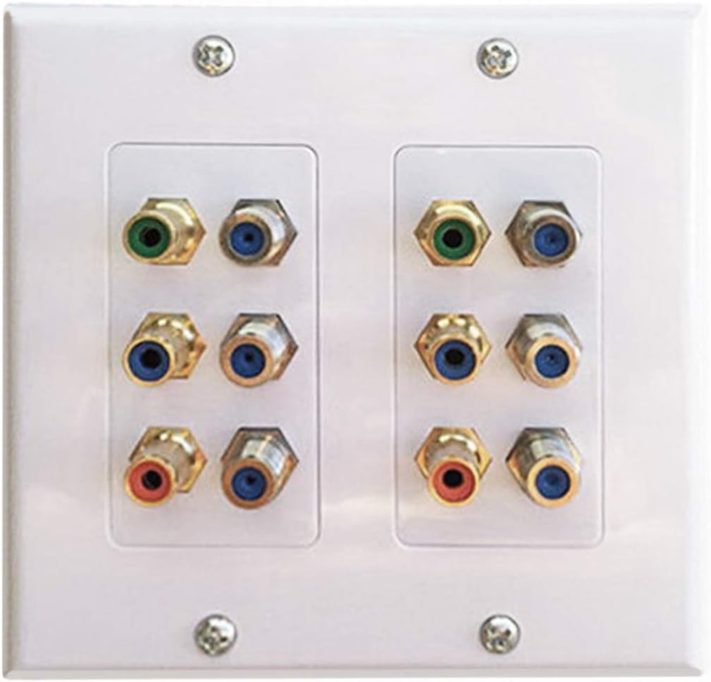 RCA Wall Plate Gold Plated 6F x RCA (RGB) Component Video