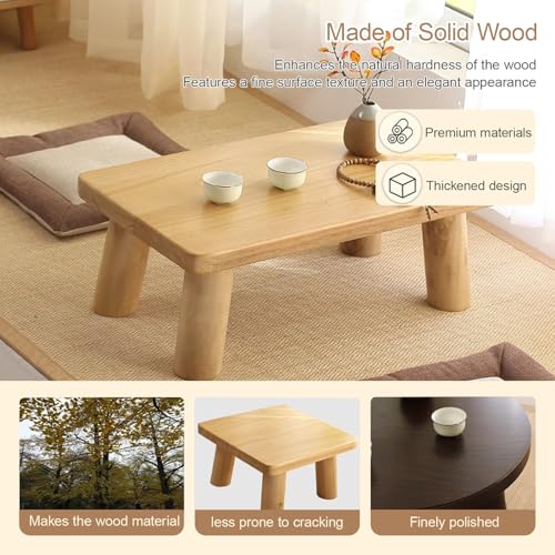 Table basse japonaise compacte en bois avec hauteurs ajustables - 5