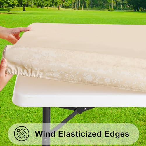 Image of Smiry Heavy Duty Vinyl Fitted Tablecloths for Square Tables
