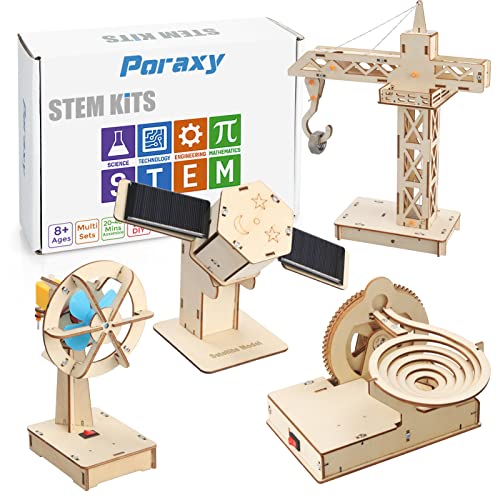 Poraxy 4 in 1 STEM Kits, STEM Projects for Kids Ages 8-12, Assembly 3D...