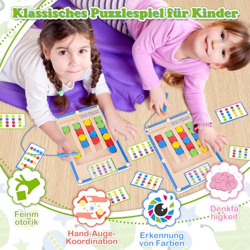 Montessori Spielzeug ab 3 4 5 6 Jahre Junge Mädchen: Motorikspielzeug Geschenk Junge 4-5-6-7 Jahre Geburtstagsgeschenk Activity Board für Kinderspielzeug ab 3-8 Jahr Holzspielzeug Lernspiele Labyrinth