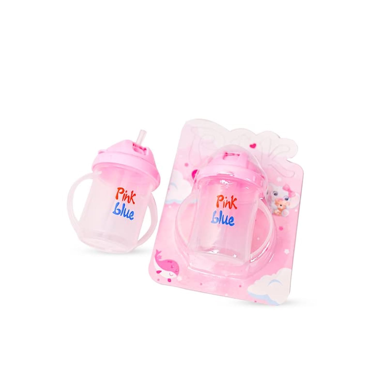 Pink Baby Cup Pink Blue with Straw 102g Pink: Buy Online at