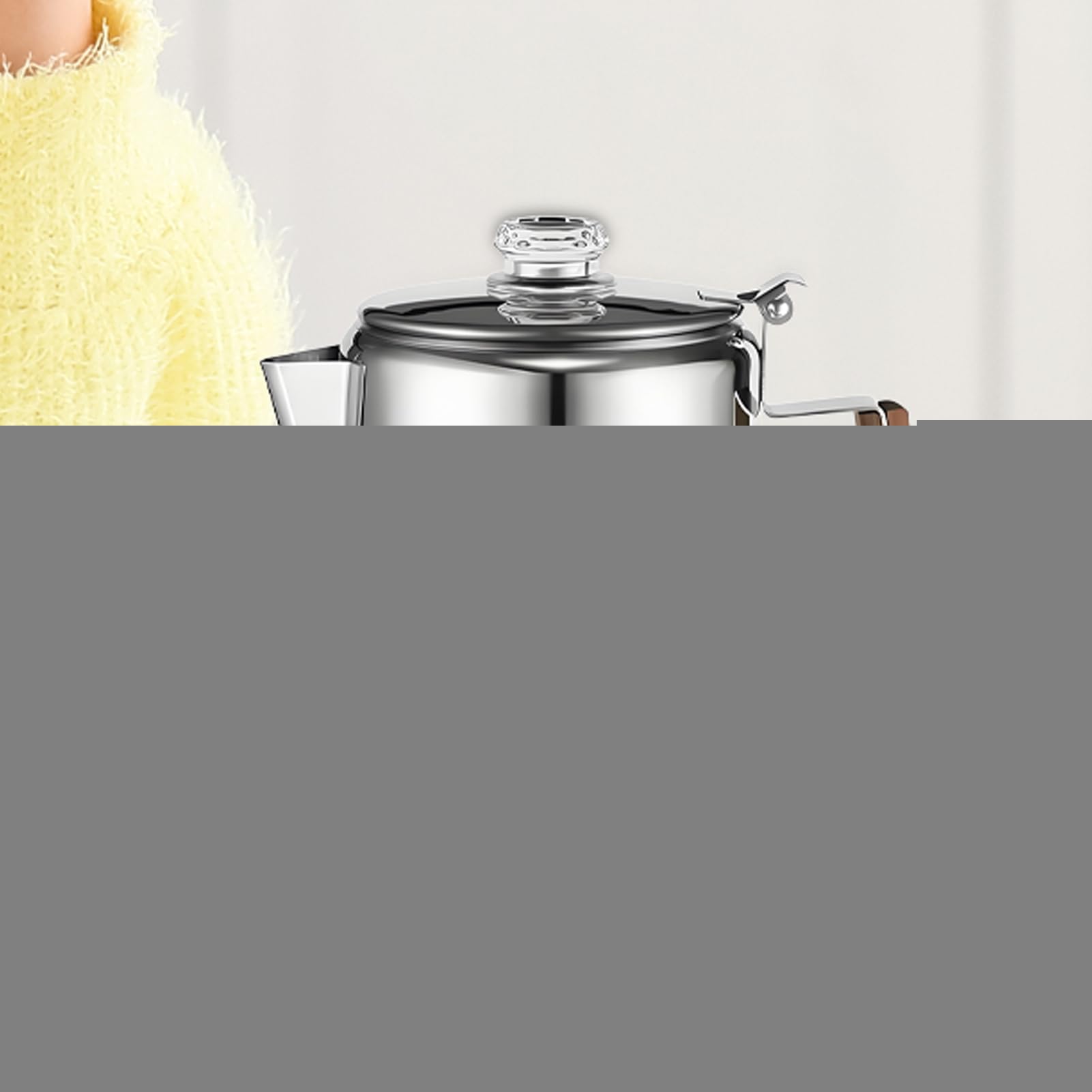 Caffettiera da campeggio Percolatore Compatto Portatile in Acciaio | Percolatore per Caffè Per Uso All'Aperto, Campeggio, Spiaggia, Camper E Famiglia