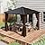 Outsunny 10' x 10' Hardtop Gazebo Canopy with Galvanized Steel Roof, Aluminum Frame, Permanent Pavilion Outdoor Gazebo with Hook, Netting and Curtains for Patio, Garden, Backyard, Dark Brown