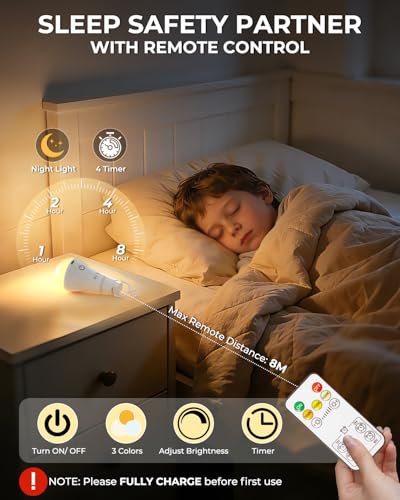 Image of B22 Rechargeable Light Bulb with Remote Control, 3 Color & Dimmable, USB Rechargeable Emergency Light, 2600mAh Battery Up to 24H - No Wiring Needed for Power Cuts, Camping, Stairs(A60, 2 PK)