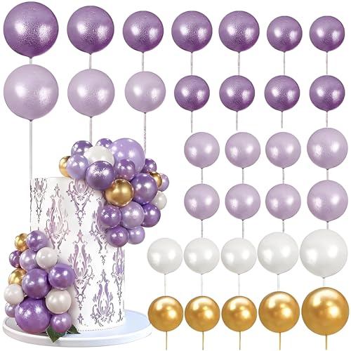 Opiniones y reviews de Pasteles chedraui de esta semana. 49 PETFROH 32 Bolas Decoración De Tartas/Pastel/Cumpleaño Cake Toppers para Recuerdos, Cotillón y Fiestas, Adornos No Comestibles para Tartas (003)