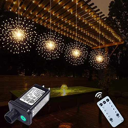 SHUKAN 4 Pcs 800 LED Plug in Starburst Sphere Lights, Firework Light Timer by SHUKAN - Used condition - US$37.79