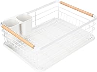 Vista 1 de Escurridor de platos y tabla de drenaje con mango de madera, 16.5 x 12 x 5.5 pulgadas, bandeja para secar platos, bandeja escurridor de platos