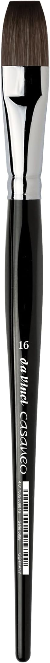 da Vinci, CASANEO, watercolour brush, synthetic fibres, artist's brush, watercolour painting, liquid acrylic paints, made in Germany, flat, size 16