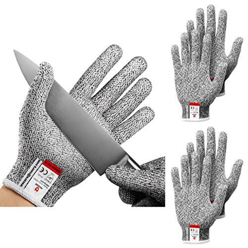 Image of NoCry Cut Resistant Gloves With Grip Dots Palm - Food Grade Cutting Glove | Cut Proof Kitchen Gloves, Mandoline and Food Prep Safety, Great For Woodworking, Ambidextrous, Breathable, Machine Washable