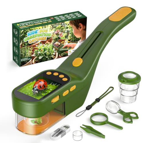 OAEBLLE Bug Catcher for Kids, 500X Zoom, 2.4" Screen, STEM Toy 4-8, Pine - image 1