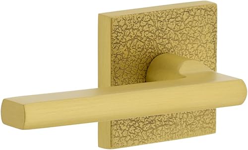 Viaggio Quadrato - Roseta de piel con palanca Milano en latón satinado