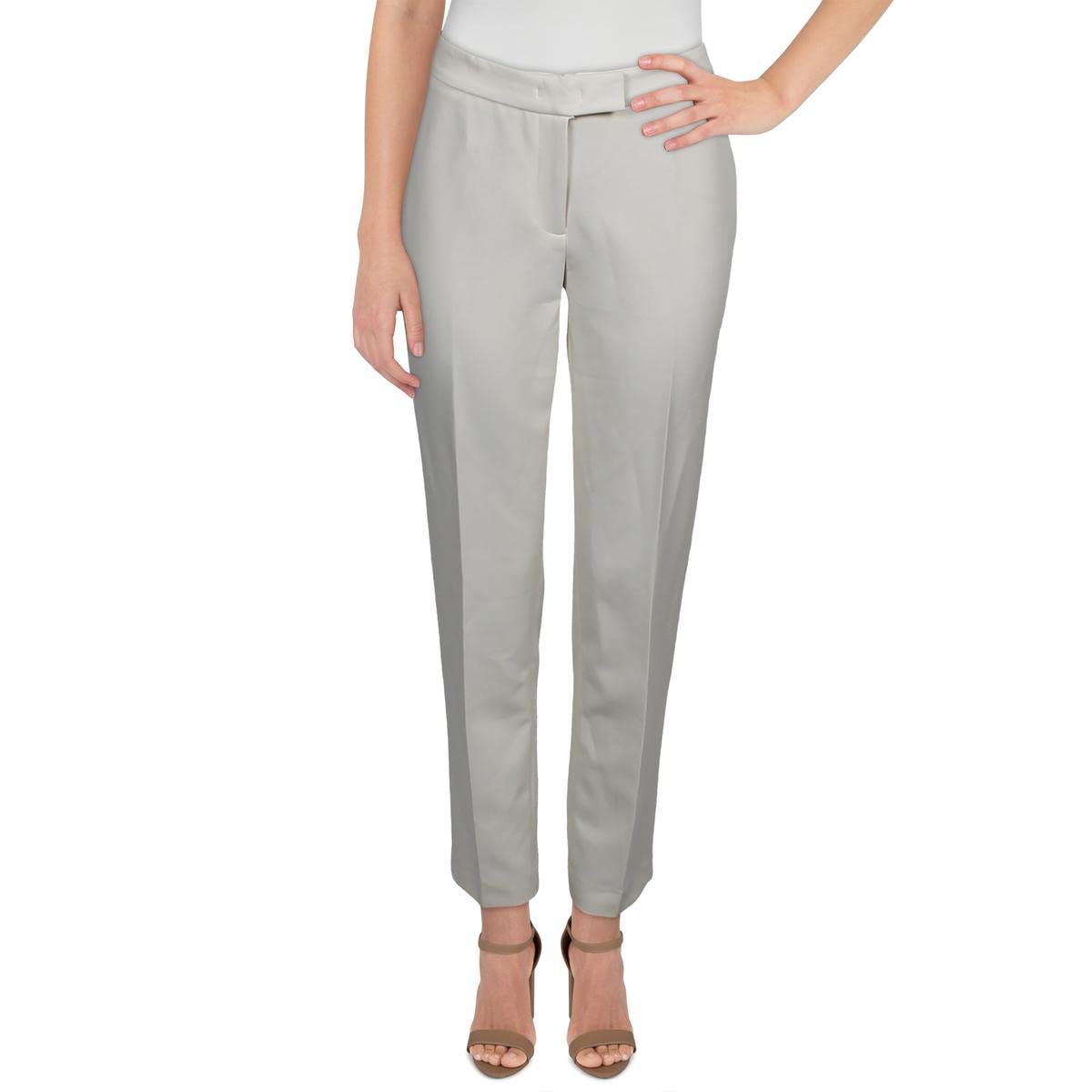 AK Anne Klein Womens Canvas Wide Leg Pant