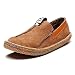 Tezoo Slip-On Walking Shoes, Suede Pure Color Slip On Stitching Flat Soft Shoes For Women Dark Brown US 9