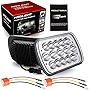 H6054 Led Headlights W/ Pair Ceramic H4 Socket, Pair 7x6 Led Headlights 6054 Led Headlight 7x6 Headlights H6054 Led Headlight Hi/Low Sealed Beam 5x7 Led Headlight for Jeep Xj Yj Cherokee E250