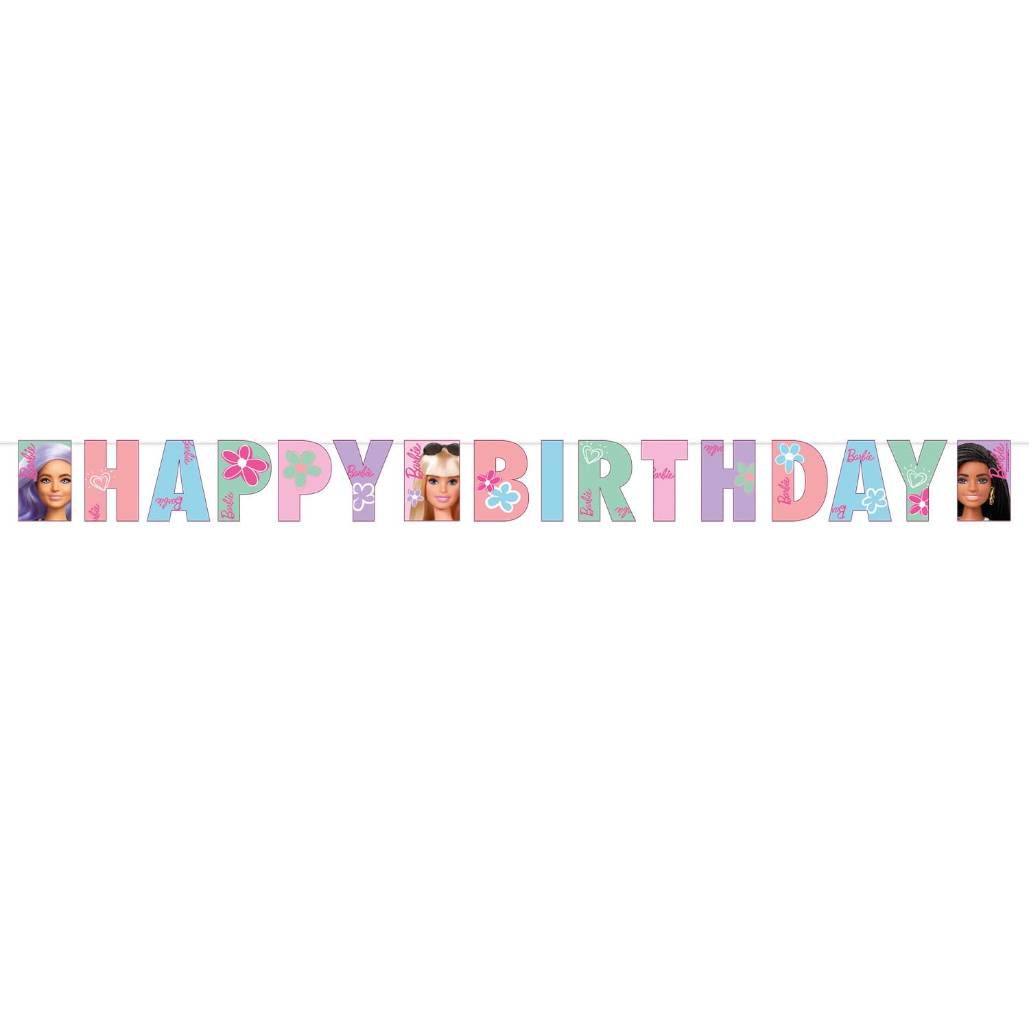 Amscan 9915477 - Barbie Sweet Life Happy Birthday Letter Banner Party Decoration - 1.8m