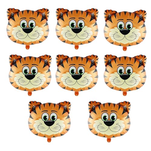 Ballon tigre en aluminium : lot de 8 pièces pour décorer un anniversaire enfant