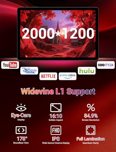 Image of 2025 Android 15 Tablet 11 Inch with Keyboard Stylus Mouse: 2K IPS Tablette (2000x1200) 丨Widevine L1,36GB+256GB(1TB TF), 5G /2.4G WiFi, 8-Core, 8000mAh,8+13MP, AnTuTu 255K丨GMS丨FCC丨CE- Gray