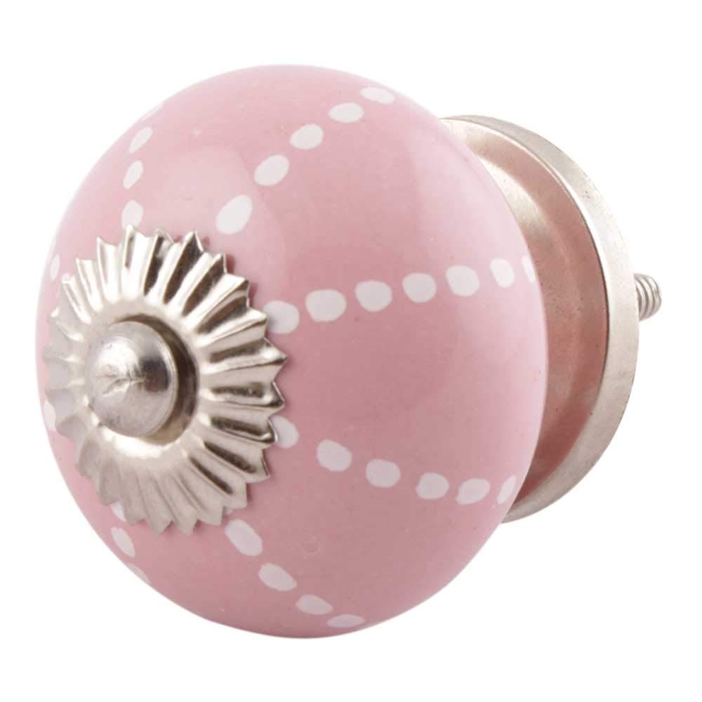 Indian-Shelf 8 Piece Pink Knobs for Cabinets and Drawers Vintage - Dotted Drawer Knobs Kids - Ceramic Vintage Dresser Knobs - Cupboard Knobs and Pulls (B0CNXNW8L6) Amazon Price History, Amazon Price Tracker