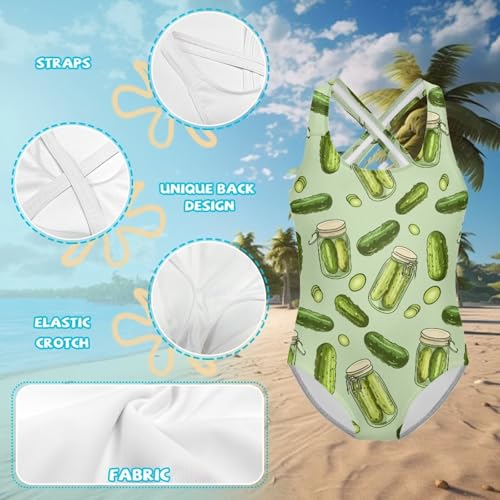 Image of Girls One-Piece Swimsuit for Swimming Lessons Beach Volleyball Pool Party Outdoor Training Quick Dry