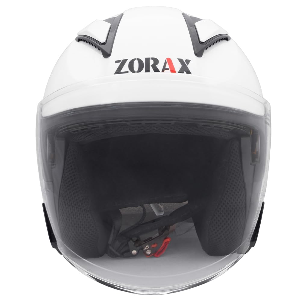Zorax Bianco XXL (62-63cm) ZOR-608 Casco Jet Doppio Visiera Donna e Uomo Omologato ECE 2206