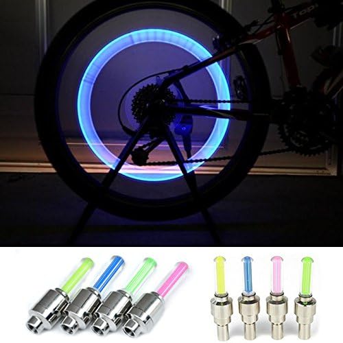 4 pcs/lot 4 colors Led Flash Tyre Wheel Valve Cap Light For Car Bike Bicycle Motorbicycle Wheel Light Tire Light
