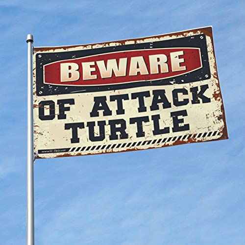 Drapeau de tortue drôle Beware Of Attack pour décorer un dortoir d'étudiant