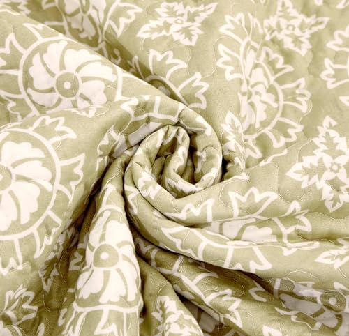 Dada Bedding Collection QUILTED THROW BLANKET Reversible Floral Paisley, Soft For Couch & Bed Throw/Lap Throw– Salmon thumb #8