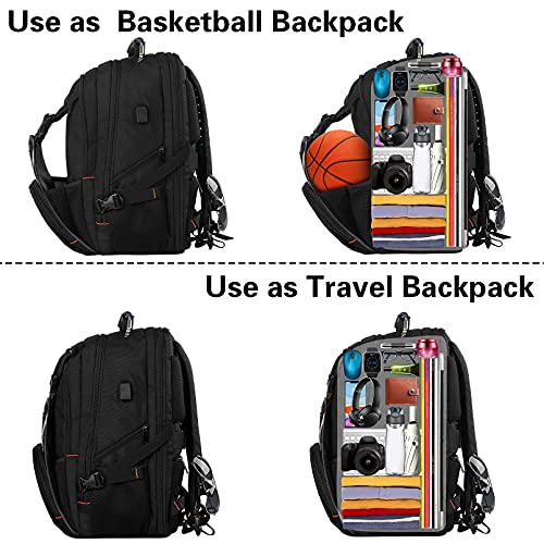 Travel Laptop Backpack, Extra Large Bookbag For Men Women,Basketball Backpack With Usb Charging Port Rfid Anti Theft Tsa Approved,School College Student Waterproof Bag Fits 17 Inch Computer Notebook #TOP1