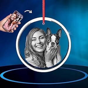 ArtPix 3D Crystal Photo Customized Ornament, Custom Gift for Wife, Husband, Women, Men, Round