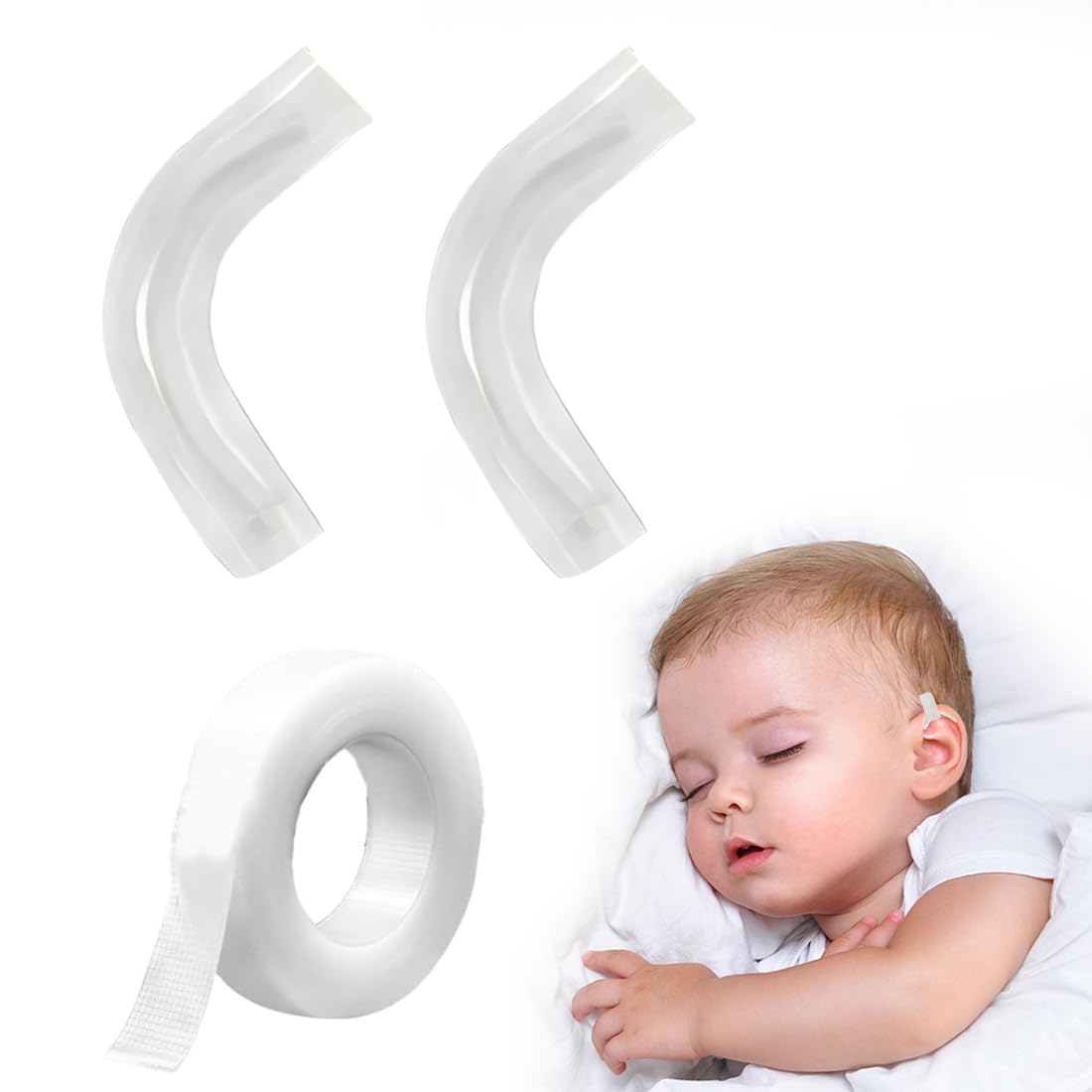 1 Paio Supporti Auricolari Modellabili In Silicone, Correttore Orecchie A Sventola, Cerotti Orecchie A Sventola Con Rullino