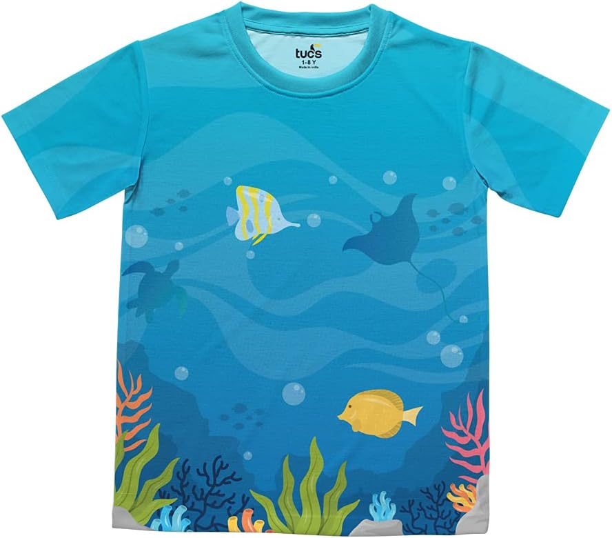 Tucs Aquamarine Sea Life Boys Kids Tshirt