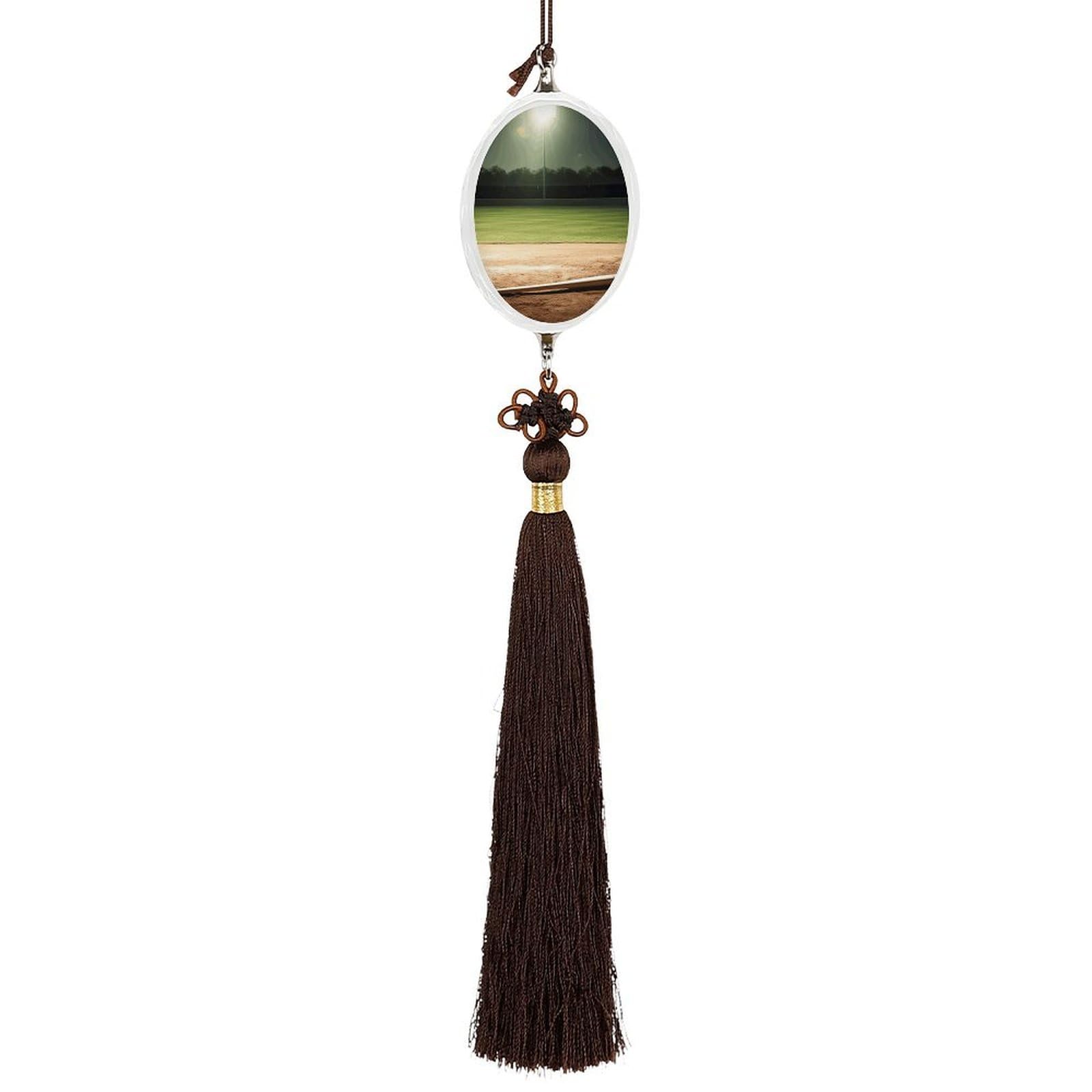 Crystal Auto Pendant Charms Ellipse Crystal Car Rear View Mirror Charms Baseball Sports Field Auto Hanging Interior Ornament Pendant Car Interior Accessories for Women Men CarCharms Decor