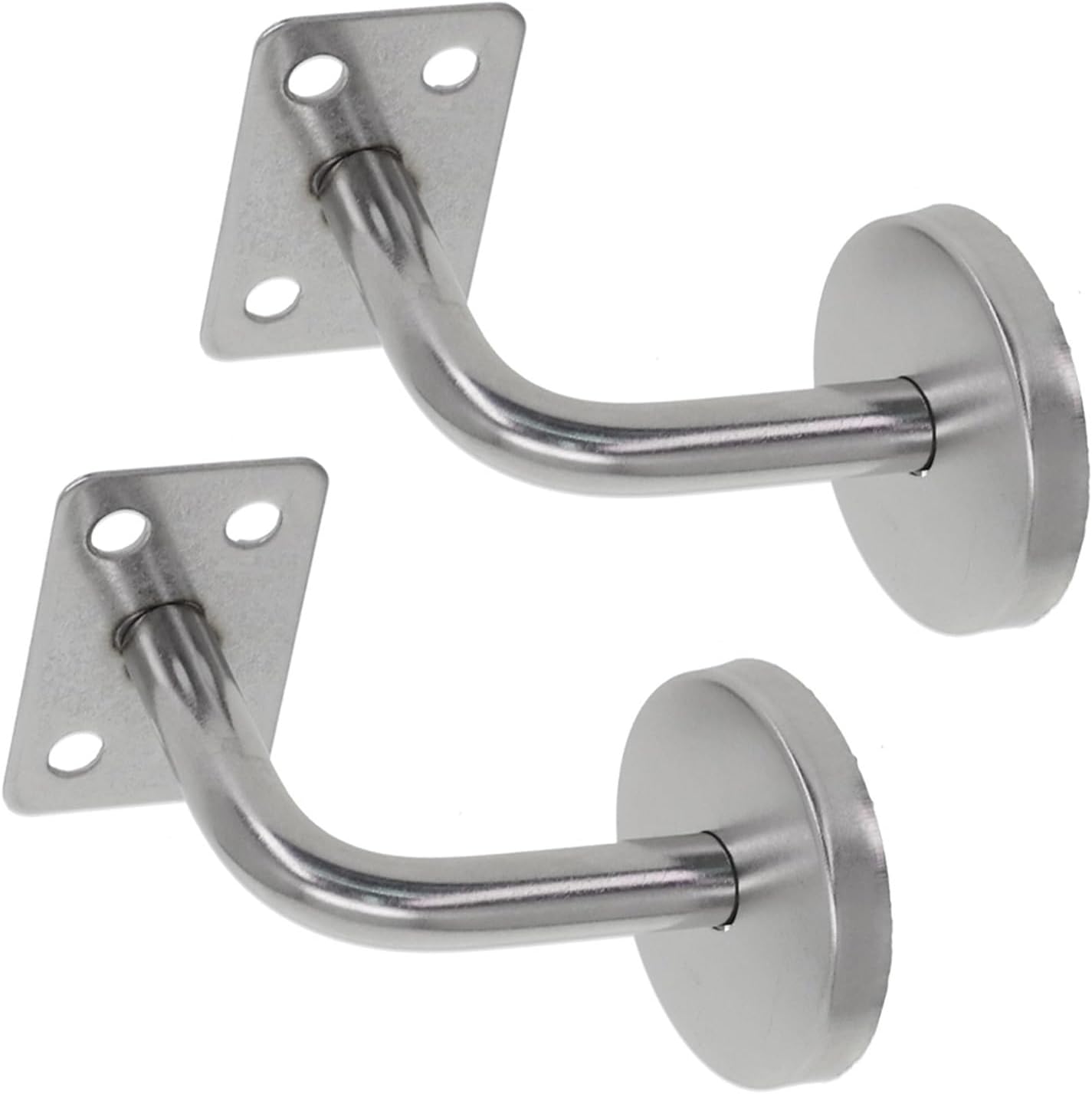 Handrail Bracket 4pcs Balustrade Brackets Handrail Bracket Compact Size Easy Installation for Stairways, Home or Office Stair Support(Flat Support)