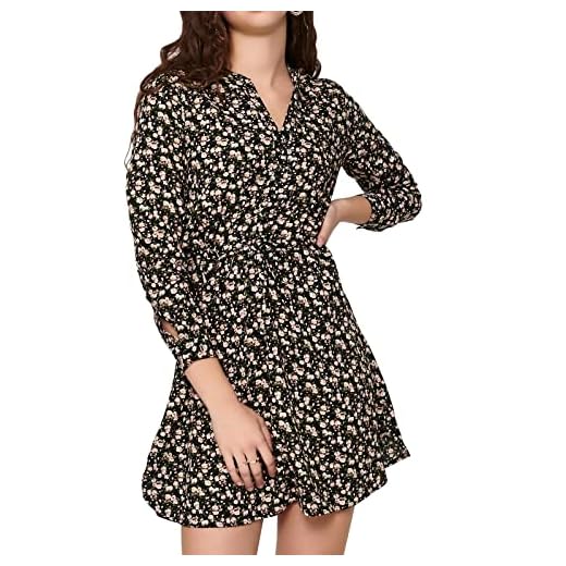 ONLY Onlcory L/S Cuello en V Túnica Wvn Noos Top, Black/AOP: Sarah Ditsy Flower, XL para Mujer