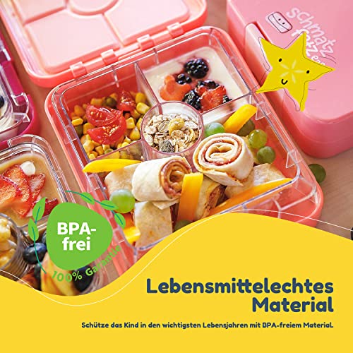 Schmatzfatz Easy Snackbox für Kinder – Kompakte Bento-Box mit herausnehmbarem Einsatz mit 4 Fächern, auslaufsicher… – Ansicht 2