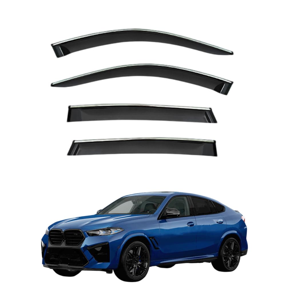 QOEMRHELT 4pc Set In-Channel Wind Deflectors, for BMW X6 G06 2020-2026 Window Visors Rain Guards Vent Visors Rain & Sun Protection,Car Accessories