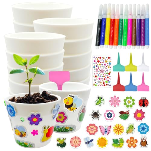 Cinrobiye 30 Set Garden Paper Pot Craft Kit，DIY Flower Plant