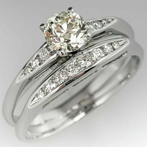 Exquisite Bridal Sets 2Pcs Rings for Women Bright Cubic Zirconia Wedding Jewelry