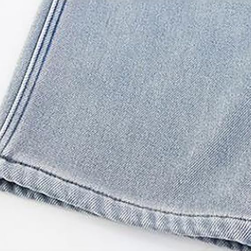 Baggy Wide Leg Denim Pant for Girls Elastic Waistband Straight Leg Jeans Fall High 𝐑ise Casual Trouser with Pokets4