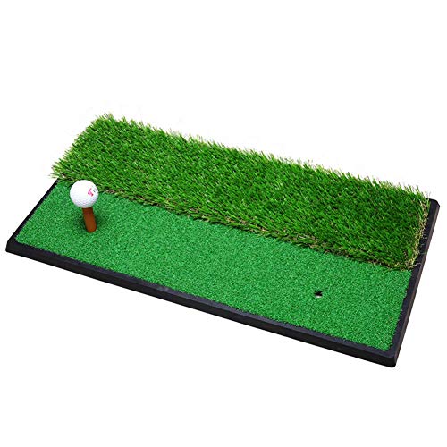 LKAMCBZMF Matelas d'entraînement à Base de Golf en caoutchou Tapis d'entraînement de Golf Double Gazon avec Base en Caoutchouc Robuste, Portable, for...