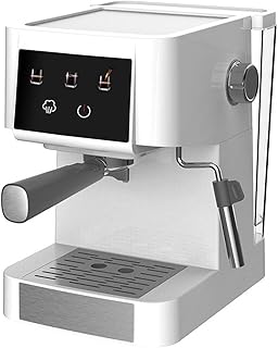 RONGJJ Machine à Café Semi-Automatique, 20 Bars De Pression, 1.5 L, Chauffage par Thermoblock, Contrôle Tactile, Réservoir De Lait for Machine à Café Espresso
