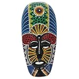 DOITOOL Máscara Decorativa de Pared Tallada Mano Ornamento Tribal de Madera Colorida Talla Artesanal con Detalles Intrincados Decoración Artística para Hogar y Oficina Estilo Africano