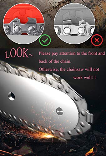 WSQIWNI Mini Chainsaw with 2Pcs Chain, 4-Inch Cordless Electric Protable Chainsaw One-Hand 0.7kg Lightweight, Pruning Shears Chainsaw for Tree Branch Wood Cutting (2Pcs Batteries)