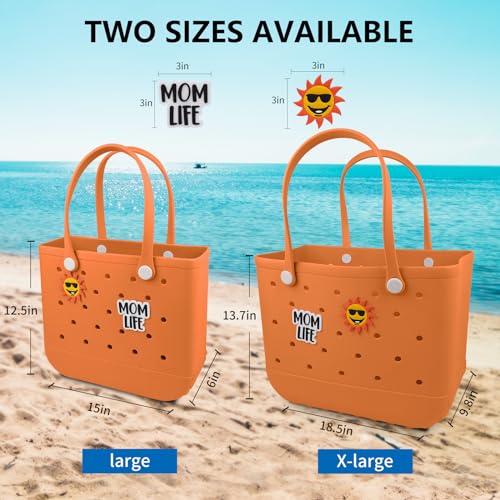 Beach Rubber Bag Tote Bag -Extra Large Waterproof Travel Women Handbag with Charms for Sports Beach Pool Groceries3