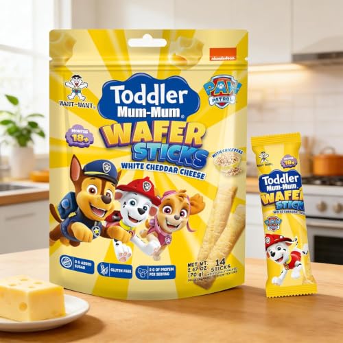 WANT WANT Toddler Mum-Mum Wafer Sticks, White Cheddar Cheese, 6 Packs - image 7